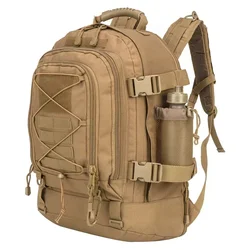 Extra Large 60L Water Resistant Tactical Backpack for Outdoor Adventures & Travel (Brown)