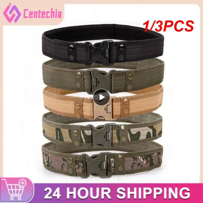 

1/3PCS Quick Release Military Tactical Belt Army Style Combat Belts Fashion Men Camouflage Canvas Waistband Outdoor Hunting