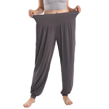 여자를위한 특대 5XL 6XL 잠옷 캐주얼 느슨한 모달 잠옷 바지 봄 여름 탄성 허리 수면 바지 가정 의류