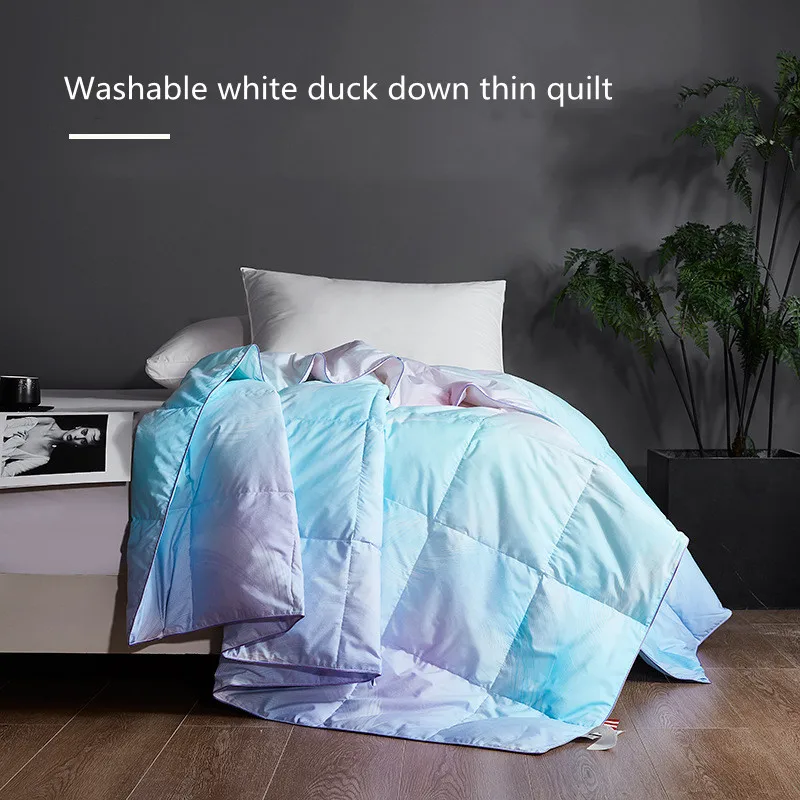 

Luxury cotton washable 95 white goose down air conditioning summer quilt light breathable Duvet warm cold resistant thin quilt