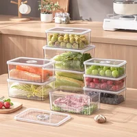 Transparent Fridge Organizer Food Storage Containers Fresh Vegetable Fruit Baskets Refrigerator Storage Box Kitchen Organizer 2