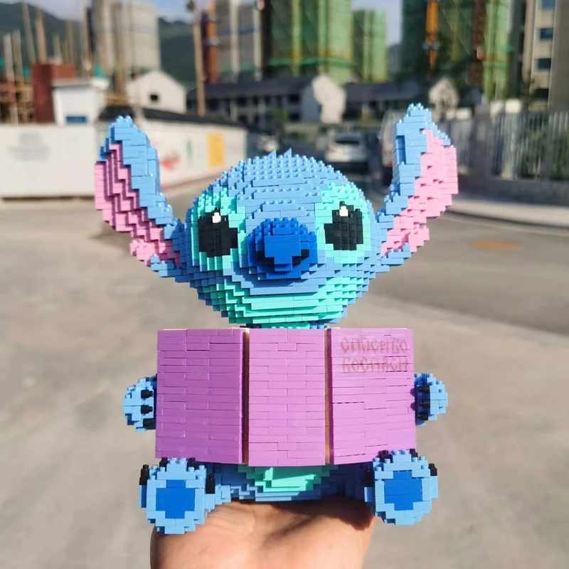 Best-selling Stitch Building Blocks Guitar Holding Book Stitch Assemble  Model Adult Children's Educational Decompression Toys - AliExpress