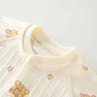 Muslin Newborn Jumpsuit Cartoon Bear Long Sleeves Baby Rompers for Boys Girls Spring Clothes Infant Outfit Toddler Onesie 0-18M 5