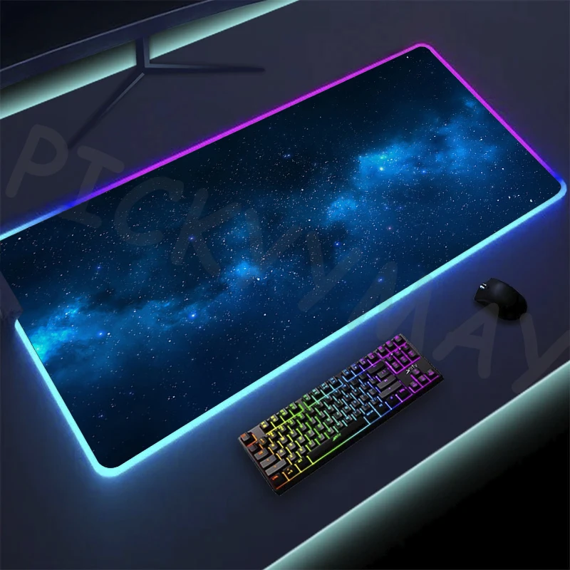 Led Grande Rgb Gaming Mousepad Espaço Mouse Mats Luminous Desk Mat Almofadas de Teclado Retroiluminadas Grande Gamer Mousepad Xxl