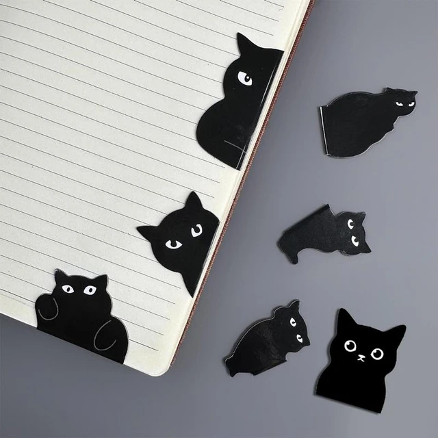 7pcs segnalibro gatto nero per libri simpatico cartone animato clip  magnetiche per pagine segnalibro regalo di