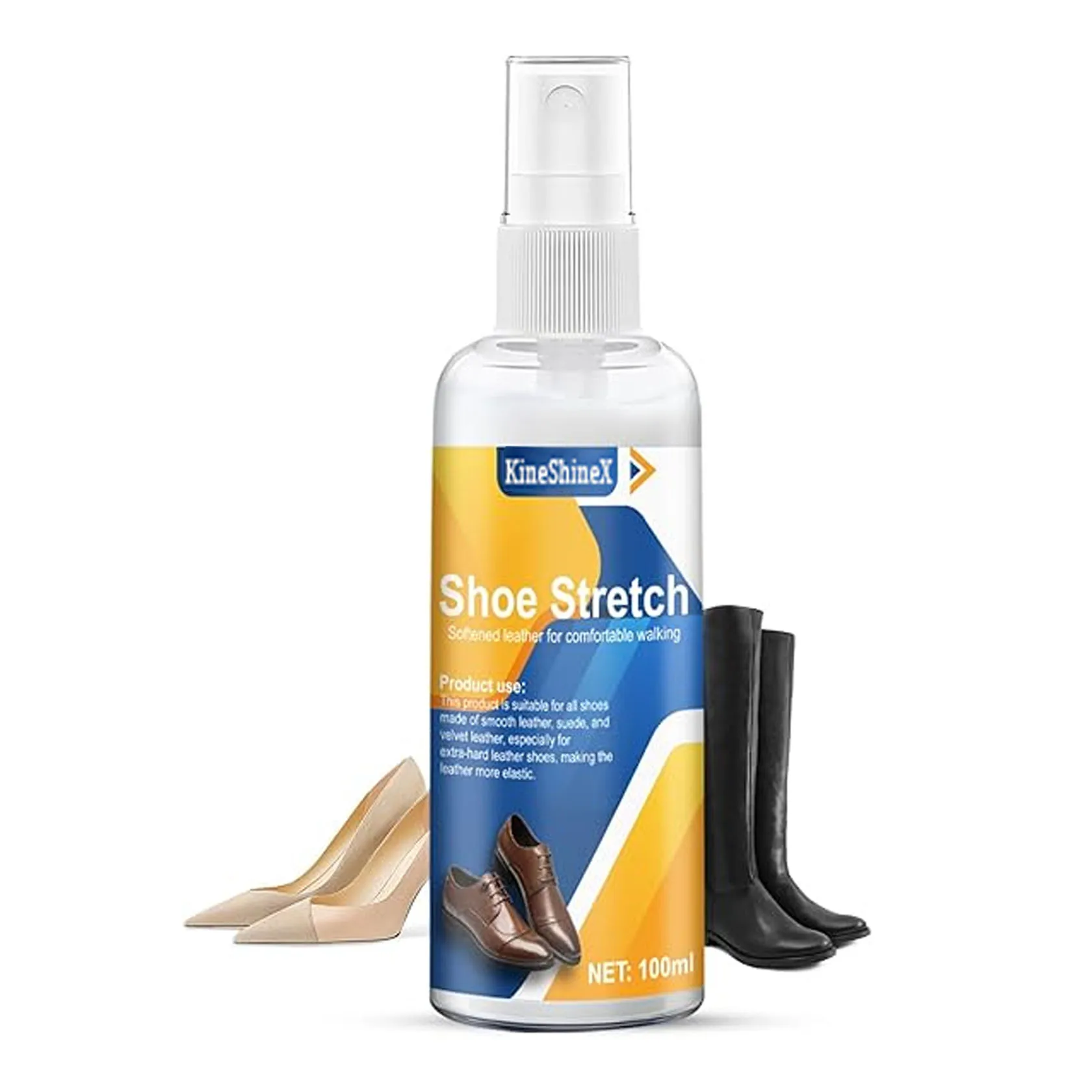 100ml Shoe Boot Stretcher Spray,Softening Stretching Liquid Professional Boot Stretcher Spray for leather,Suede Canvas Softeners
