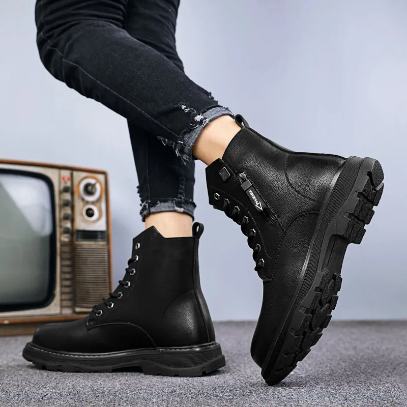 WinterBootsPlusVelvetClassicLeatherBootsMenWaterproofMens