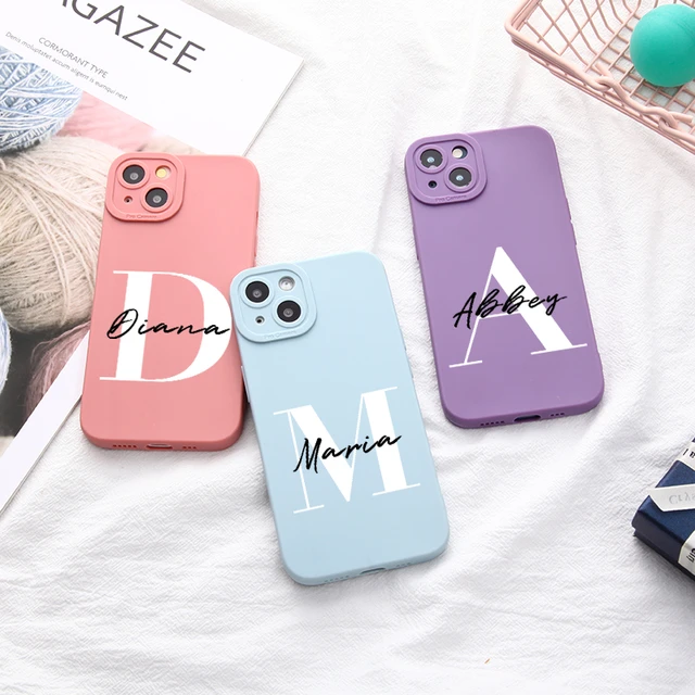 Personalized Custom Initial Name Leather Phone Cover For iPhone 14 13 Pro  Max 12 11 X XR XS Max 7 8 Plus 6 s MiNi Phone Case - AliExpress