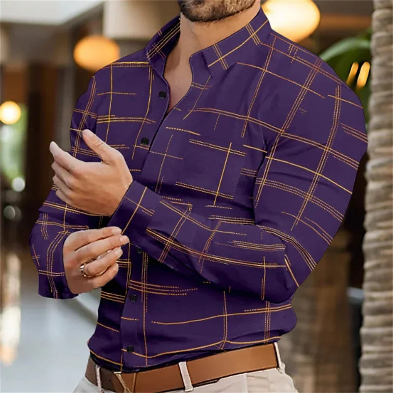 2024 Men's Shirt Long Sleeve Fashion Lapel Single Breasted Cardigan Hawaiian Casual Men's Shirt S-6XL Real Pocket Shirt Summer