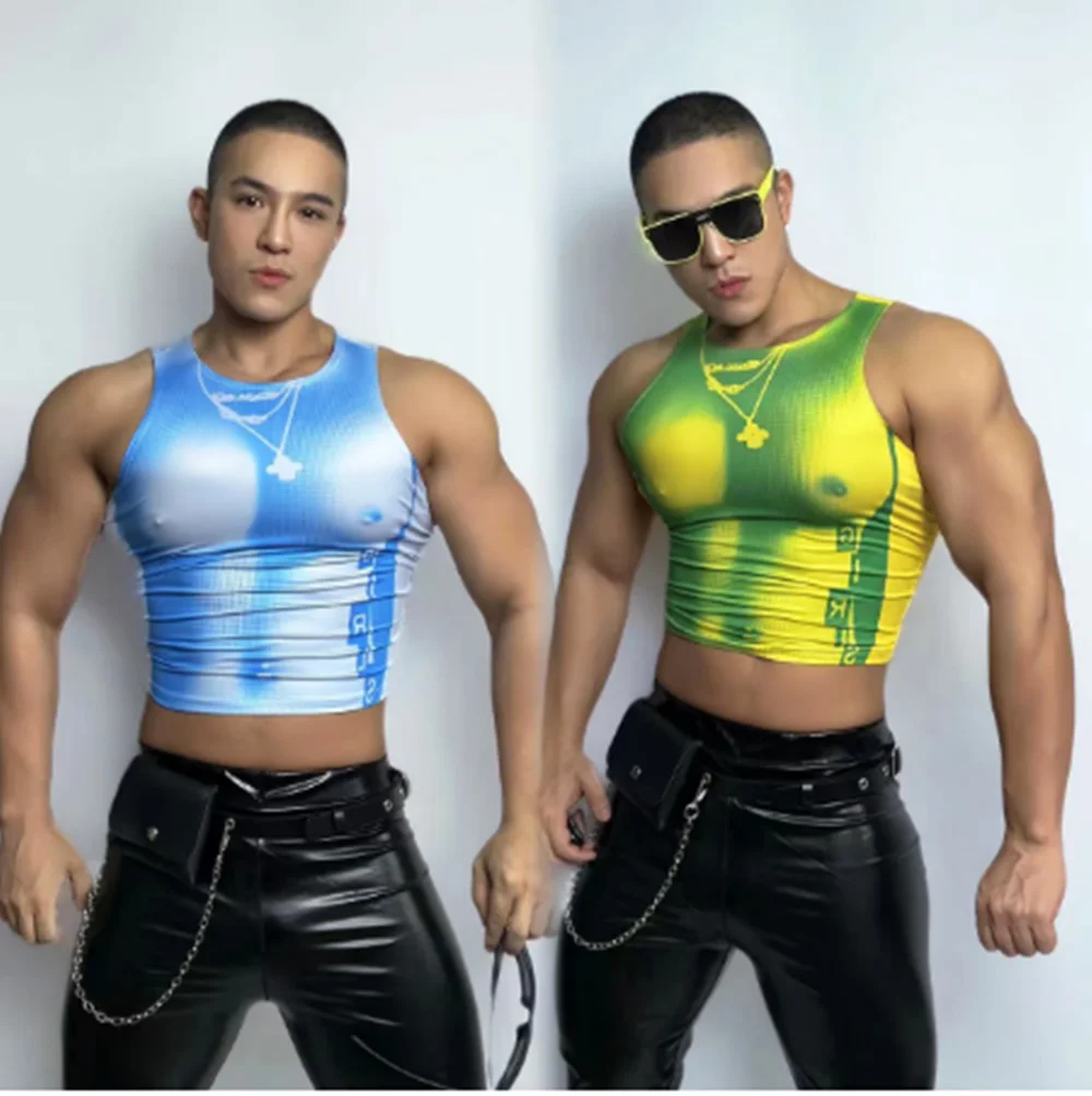 

Muscle Man Gogo Dance Costume Pu Leather Pants Nightclub Bar Singer Dancer Stage Outfit Music Festival Rave Clothing