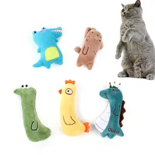 Mini Animal Shape Chew Toys for Cats Soft Cotton Bite-Resistant Puppy Teeth Cleaning Interactive Toy Stress Relieve Pet Supplies