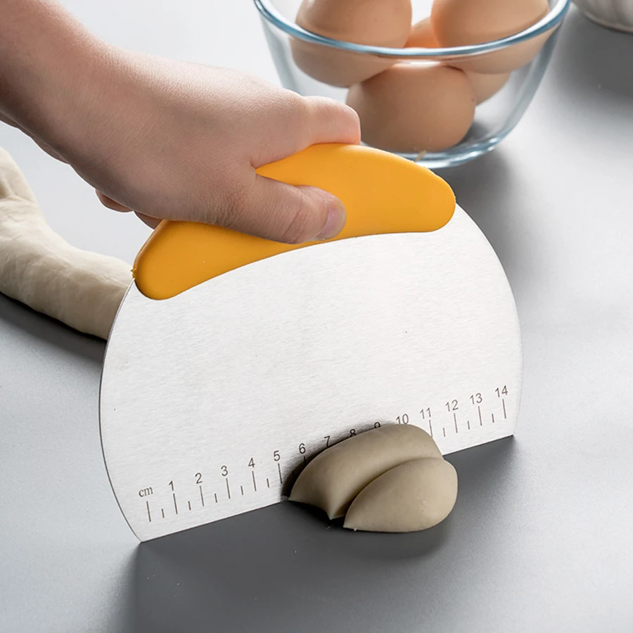 Baking Tool Dough Scraper Dough Cutter Cake Scraper Stainless Steel Silicone For Baking Cooking