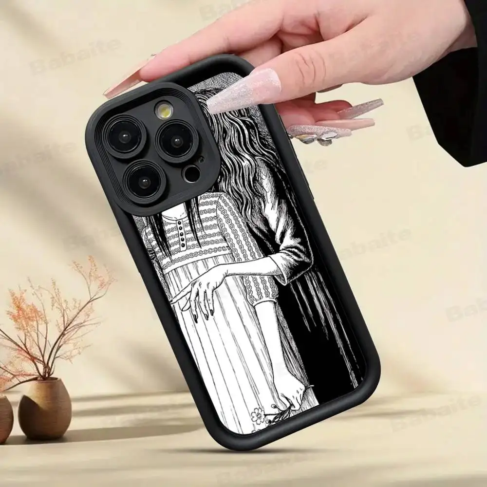 Junji Ito Horror Comics Soft Black Phone Case Cover
