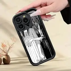 Junji Ito Horror Comics Soft Black Phone Case Cover for iPhone 14 Plus (Z1)