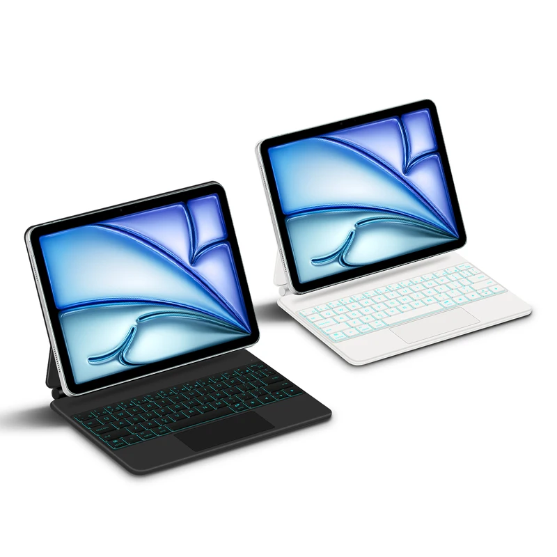 Folio-magic Keyboard para Ipad Air Smart Keyboard Português Espanhol Francês Coreano Árabe Alemão Air 11 6ª Geração m2 11 Case 2024 - Imagem 4