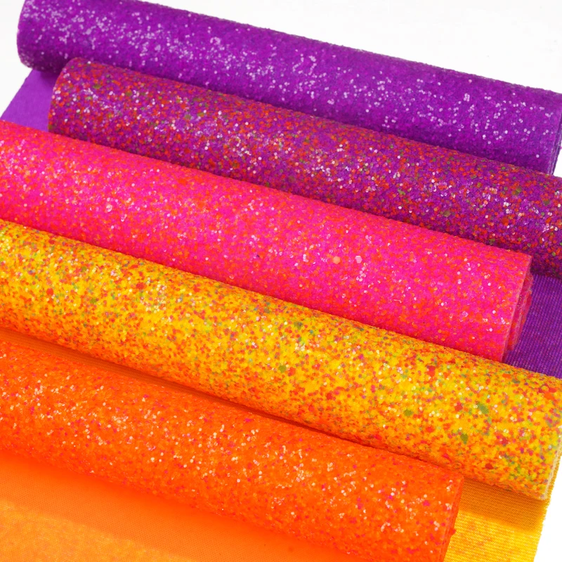 Wholesale Wholesale Chunky Glitter Shining Faux Leather Sheets Set