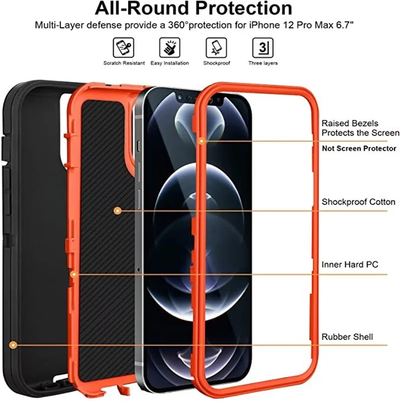 Ultimate Heavy Duty Shockproof Armor Dust-Proof Case Cover - 3 in 1 Protection