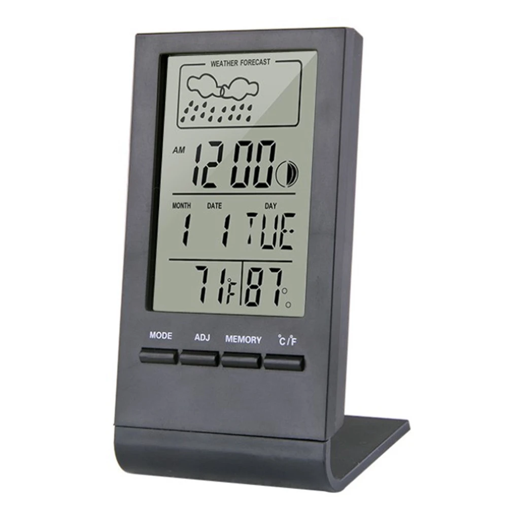 

Indoor/Outdoor Thermometer Hygrometer Indicator Weather Station Automatic Electronic Temperature Humidity Monitor Black