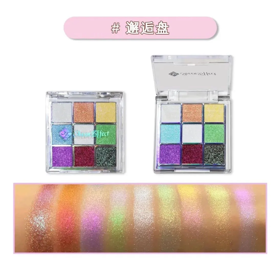 Sheeneffect 9 color eyeshadow plate chameleon delicate and shimmer eyeshadow makeup cosmetics