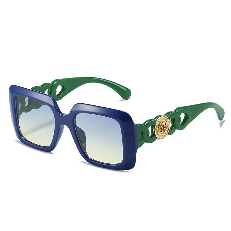 D&T 2022 New Fashion Square Sunglasses Women Men Brand Designer Gradients Lens Frame Golden Sun Glasses Casual UV400_voghion.com
