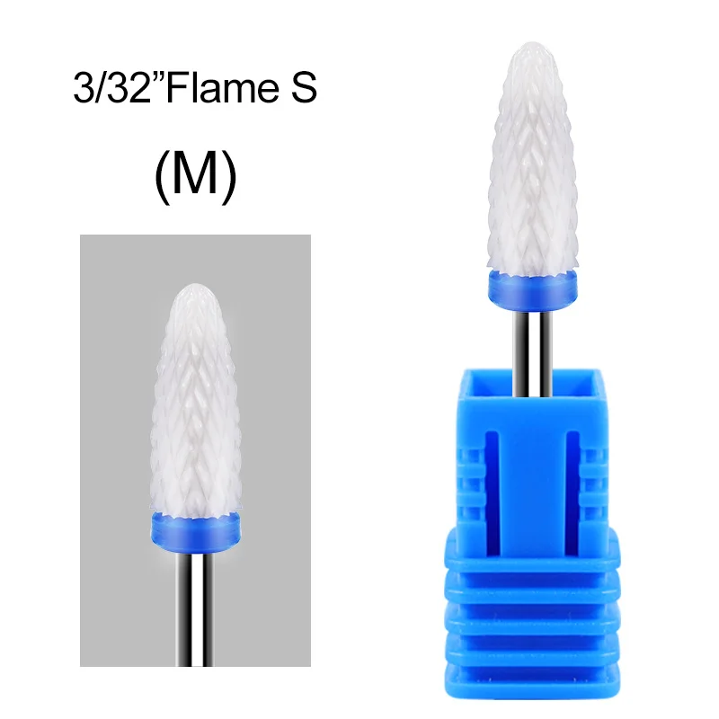 Nail Drill Bit Ceramic Nail Drill Bit 3/32 for Acrylic Nails Gel Polish