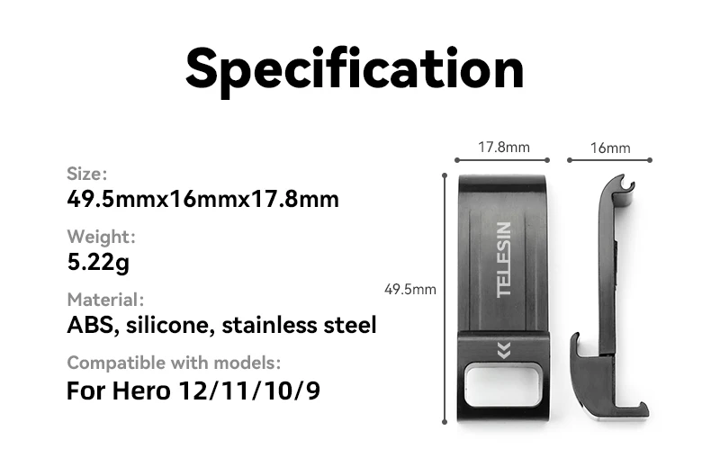 For 12 hero 11 10 9 Waterproof Side Cover Easy Removable Type-C Charging Cover