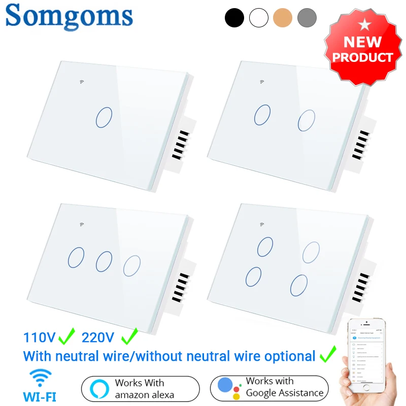 Tuya Smart Life Home House Wifi Wireless Remote Wall Switch Voice