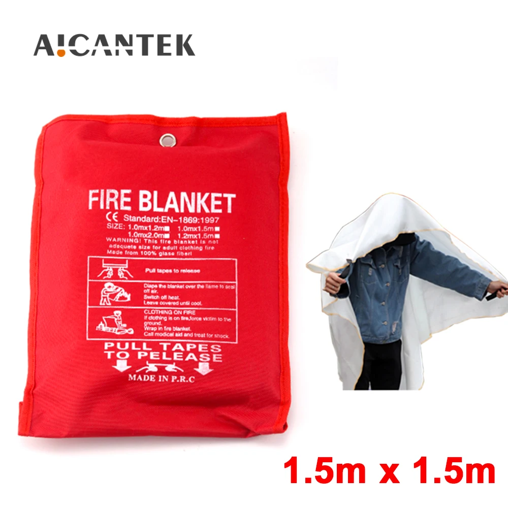 1.5M x 1.5M Fiberglass Fire Blanket Fire Flame Retardant Emergency Survival Shelter Safety Cover Extinguisher fire blanket,fiberglass fire blanket