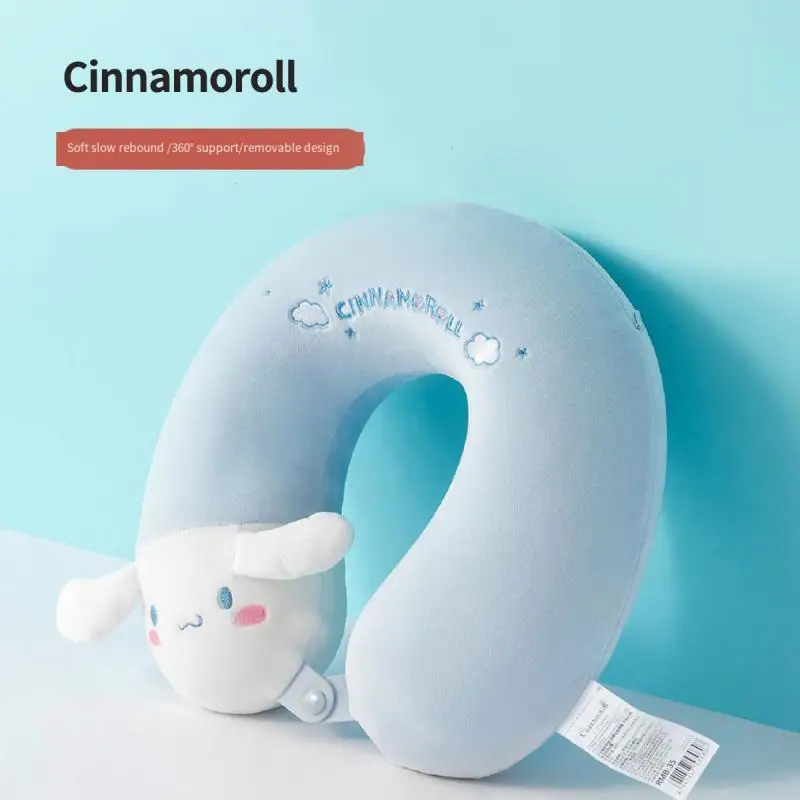 

Kawaii Genuine Sanrio Neck Pillow Pillow Eye Mask Home Office Travel Hello Kitty Cinnamoroll Cartoon Memory Foam U-Shaped Pillow
