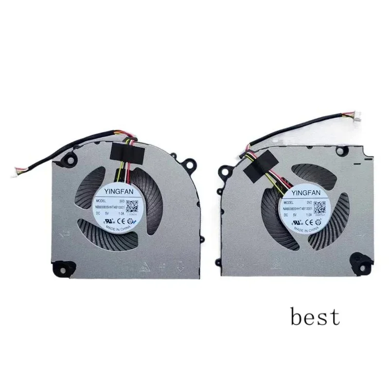 

New Original Laptop CPU GPU Cooling Fan For Colorful Hidden Star P16 Gaming YINGFAN 3V2 3V3 NA/B800805HHT4B10001 DC 5V 1.0A