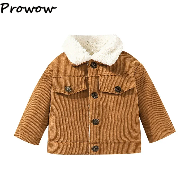 Prowow Baby Jacket Boys Winter Clothes Thicken Corduroy Coats Baby Toddler Boys Girls Fleece Outerwear Kids Clothing baby jacket