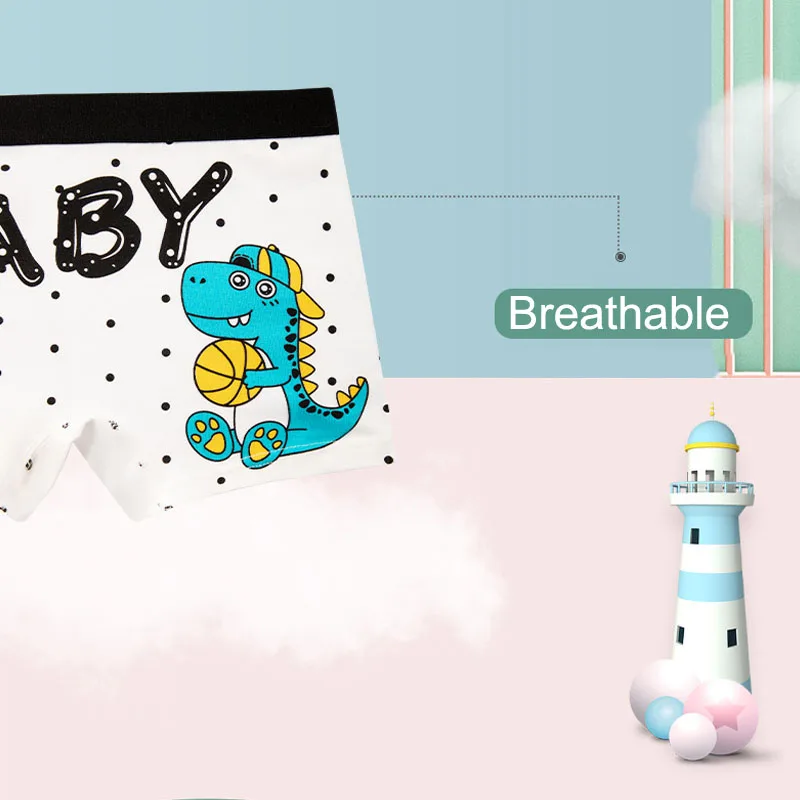 Boys Boxers Boys Underwear Children Underwear 4 Pcs/Lot Kids Underwear Cotton Panties Dinosaur Pattern For Children