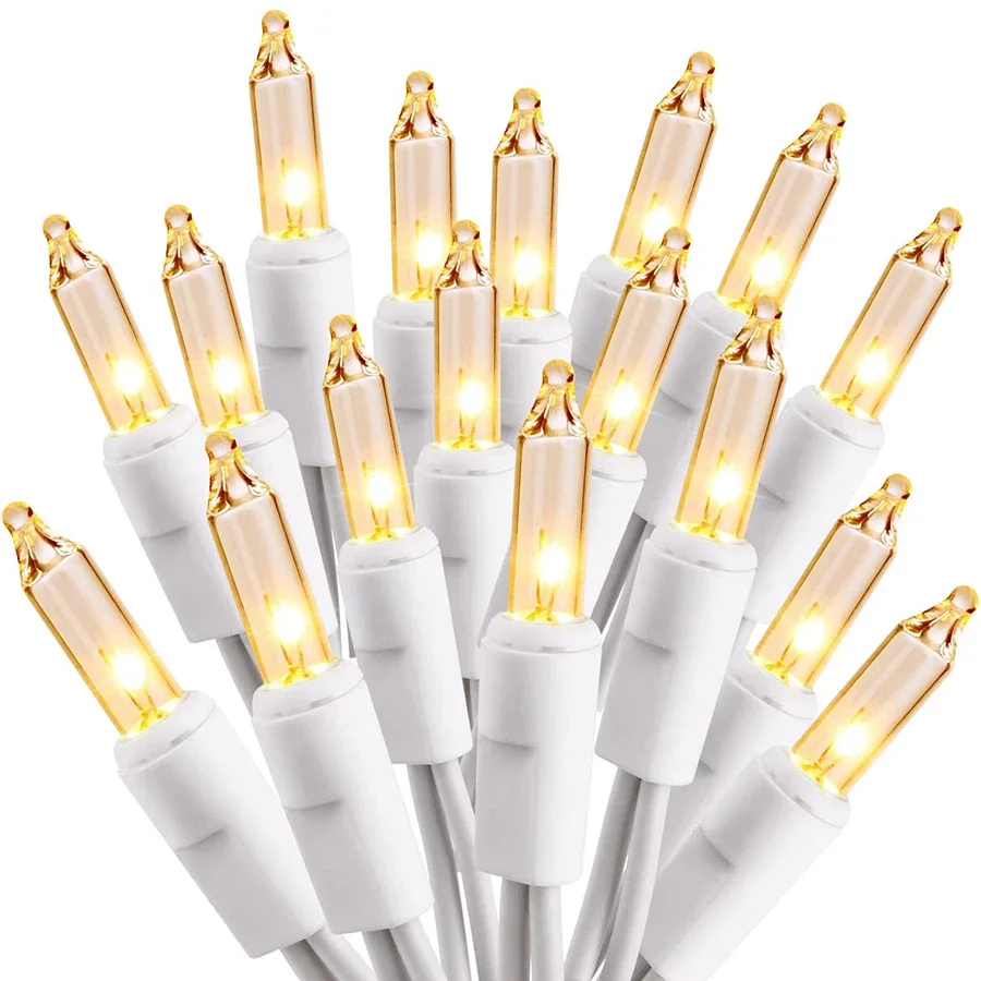 

100 Count Clear Christmas Fairy Lights Incandescent Bulb Mini String Light for Indoor Christmas Tree Garland Wedding Party Decor