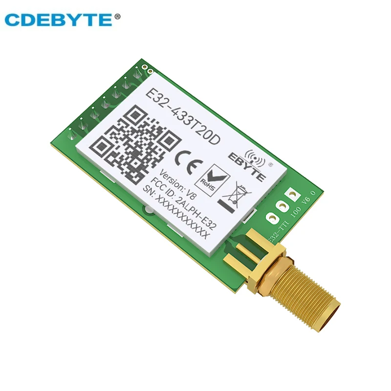Wireless module LoRa module UART RF 433MHz 20dBm CDEBYTE E32-433T20D-V8 SMA 3.0km long range wireless transceiver transmitter receiver IoT