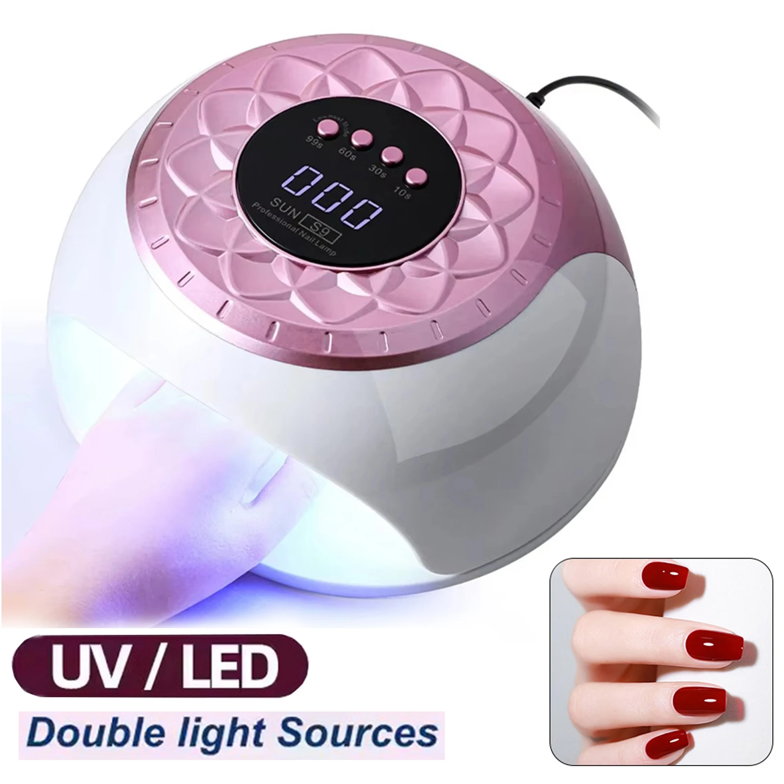 SUN S9 MAX Nail Dryer Machine 268W UV LED Lamp for Nails 57 Bead Gel Polish Curing Manicure Lamp With Auto Smart Sensor Nail Art