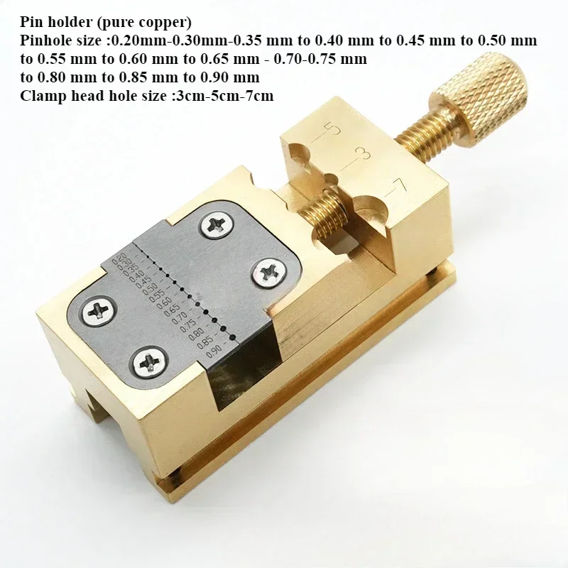 1PC Precision Repair Desktop Fixed Seat Pointer Table Vice Pointer Tube Clamp Manual Vise Copper Watch Tool Brass Material Watch 5