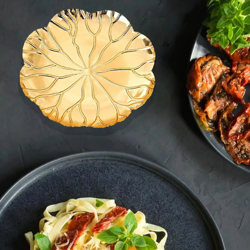 Resin Jewellery Tray Wooden Food Tray Stainless Steel Tray Pagan Ritual Tray Jewelry Display Tray European Style Gold Plate Leaf Shape Dish Household Fruit Tea Snacks Dried Fruit Serving