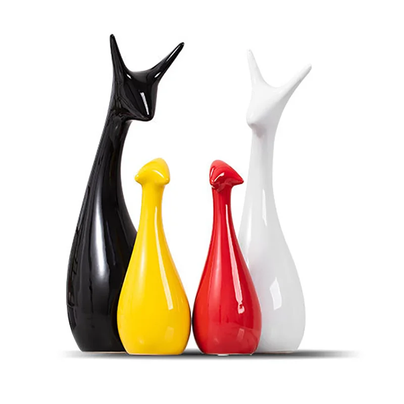Creative Nordic Style Ceramic Figurines, Sculpture Crafts, Cabinet, Store, Bar, Home Decoration, Living Room