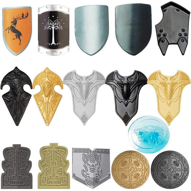 

Middle aged weapon accessories shields spears axes assembly scenes building blocks toy accessories for children gifts