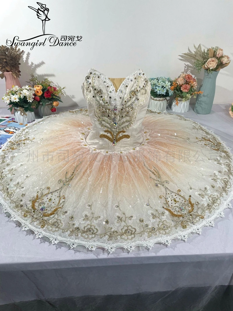 Adulto Nuovo Colore Champagne La Esmeralda Professionale Pancake Balletto Tutu Costumi Ragazze Bt4233