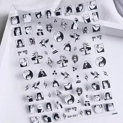 NARUTO Nail Stickers Uzumaki Naruto Hatake Kakashi Anime Peripheral Relief CP Co-branded Series DIY Cup Phone Case Sticker - Image 2