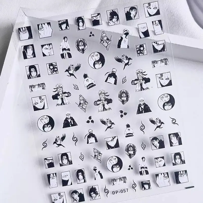 NARUTO Nail Stickers Uzumaki Naruto Hatake Kakashi Anime Peripheral Relief CP Co-branded Series DIY Cup Phone Case Sticker - Image 2