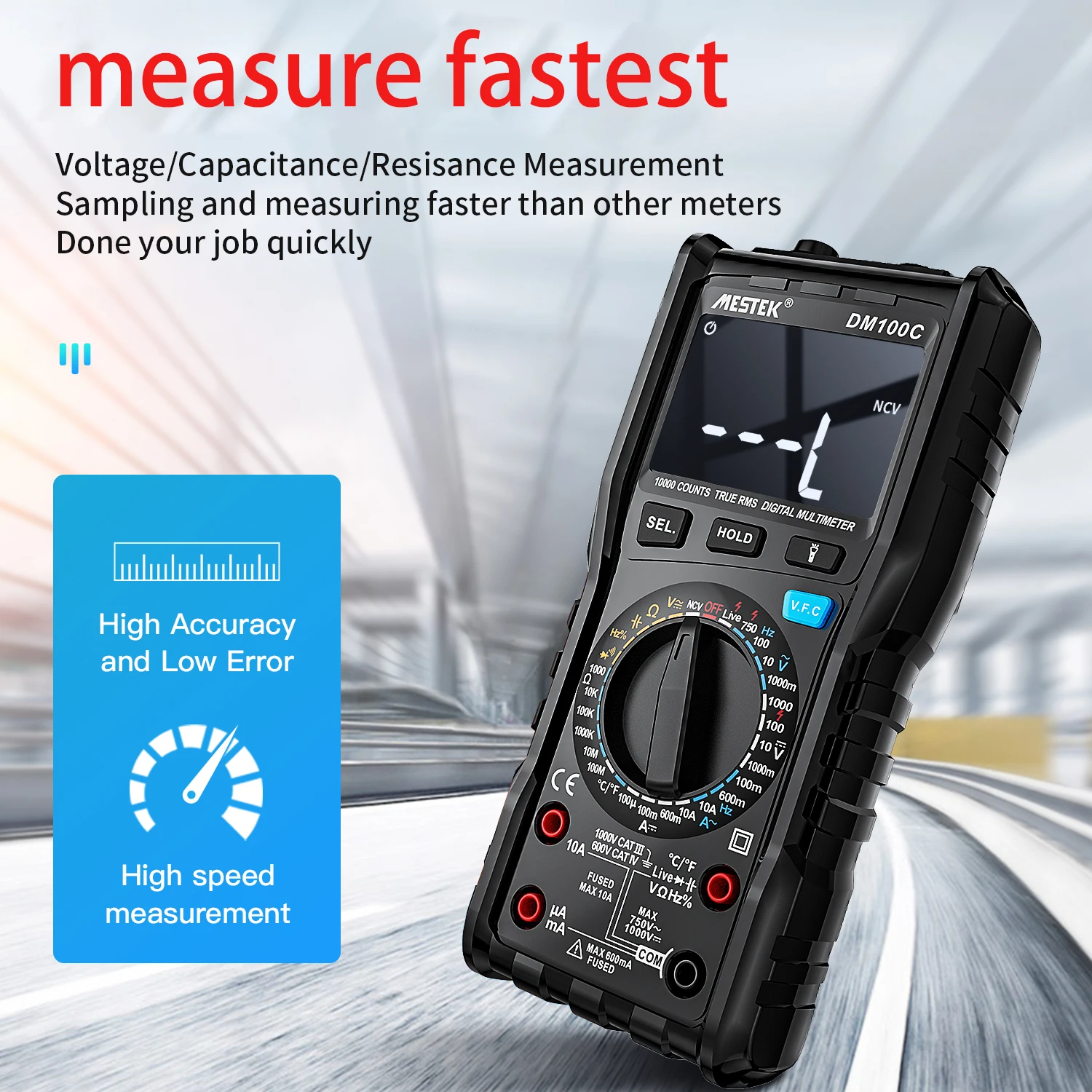 9999 Counts Digital Multimeter Temp Auto Range 1000V 10A Tester Meter Ohm Hz Capacitance REL True RMS AC DC DMM Multitester digital multimeter multimeter tester