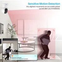 Caméra IP WiFi sans fil KERUI Mini 5MP pour intérieur, caméra de surveillance de sécurité domestique avec suivi automatique intelligent Tuya Onvif 3