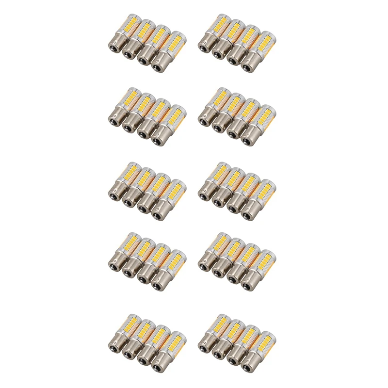 

40 шт., Автомобильные светодиодные лампы 1156PY BAU15S PY21W 33SMD
