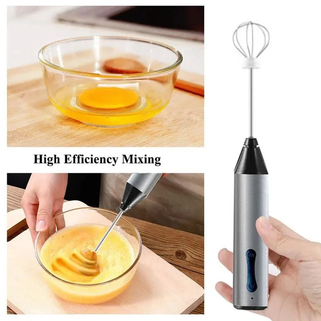 Montalatte elettrico portatile schiuma per caffè portatile Mini frullatore frullino per le uova in acciaio inossidabile miscelatore per bevande utensili per frusta da cucina 3
