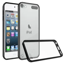 Crystal Clear Shockproof Hybrid Case with Soft TPU Frame and Hard Acrylic Shell (Black)