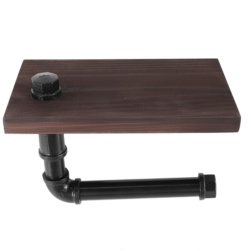 Description Picture 5 of itemRustic Industrial Toilet Paper Roll Holder,Pipe Floating Holder For Home/Bathroom,Wall Mounted Shelf