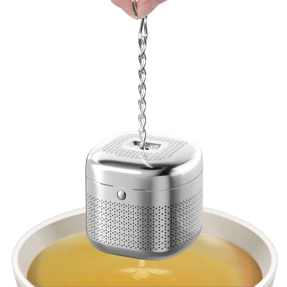 Extended Chain Hook Stainless Steel Tea Infuser Ball Brew Tea Extra Fine Mesh Loose Steeper Mesh Filter Strainer Ball Shape Tea Infuser Tea Strainer Tea Filter