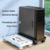 Adjustable Mobile CPU Stand Ventilated Computer Tower Stand PC Tower Stand with 4 Caster Wheels Fits Most PC, Under Desk Holder 2